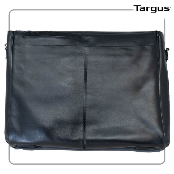 Targus 15" Radius Black Leather Messenger Bag - Picture 3 of 5
